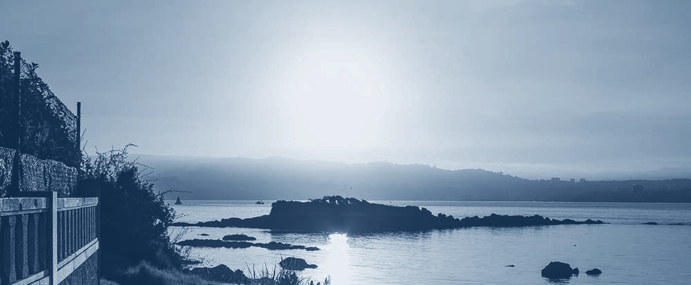 sunset over an ocean setting